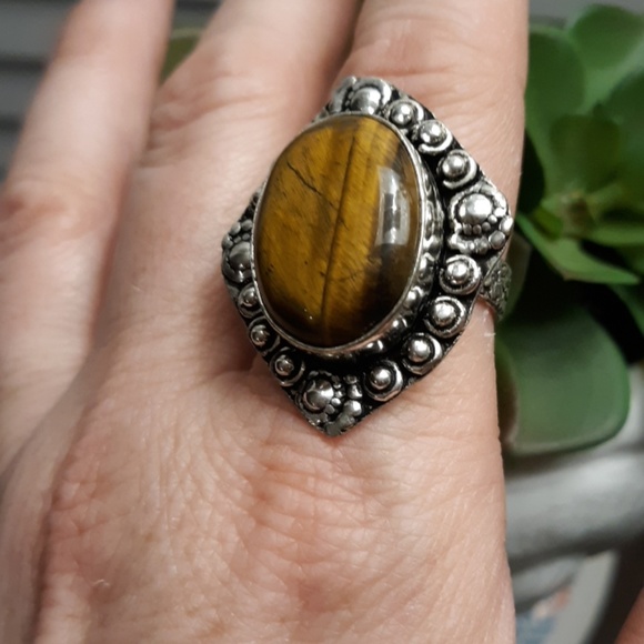 New Tiger Eye 925 Silver Ring. - Picture 2 of 8